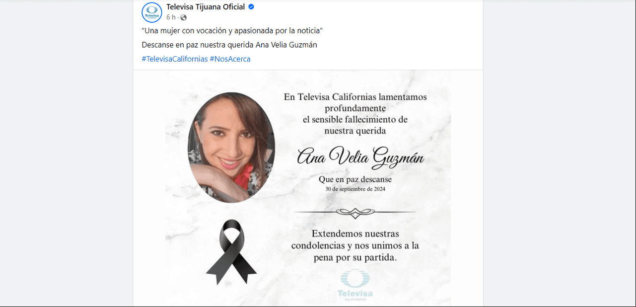 Muere conductora de Televisa a los 49 años