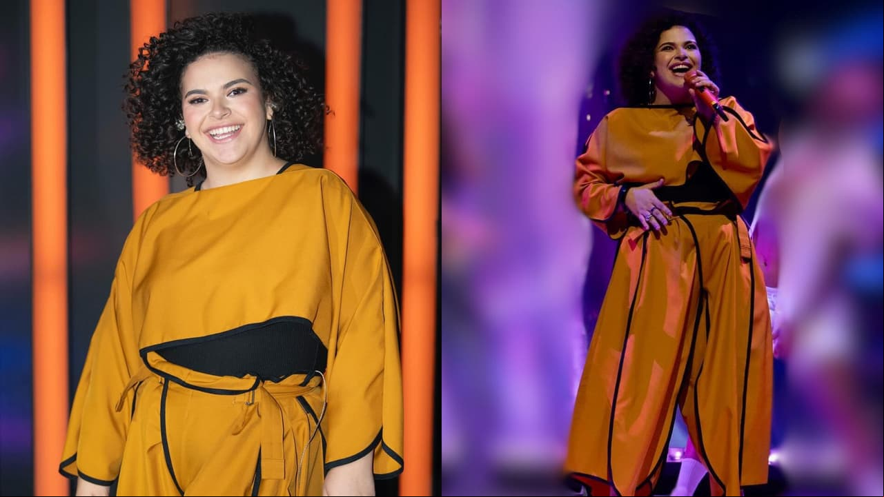 Lucerito apostó por el color mostaza en su outfit del quinto programa.