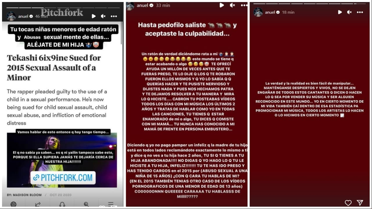 Anuel arremete en contra de Tekashi 6ix9ine