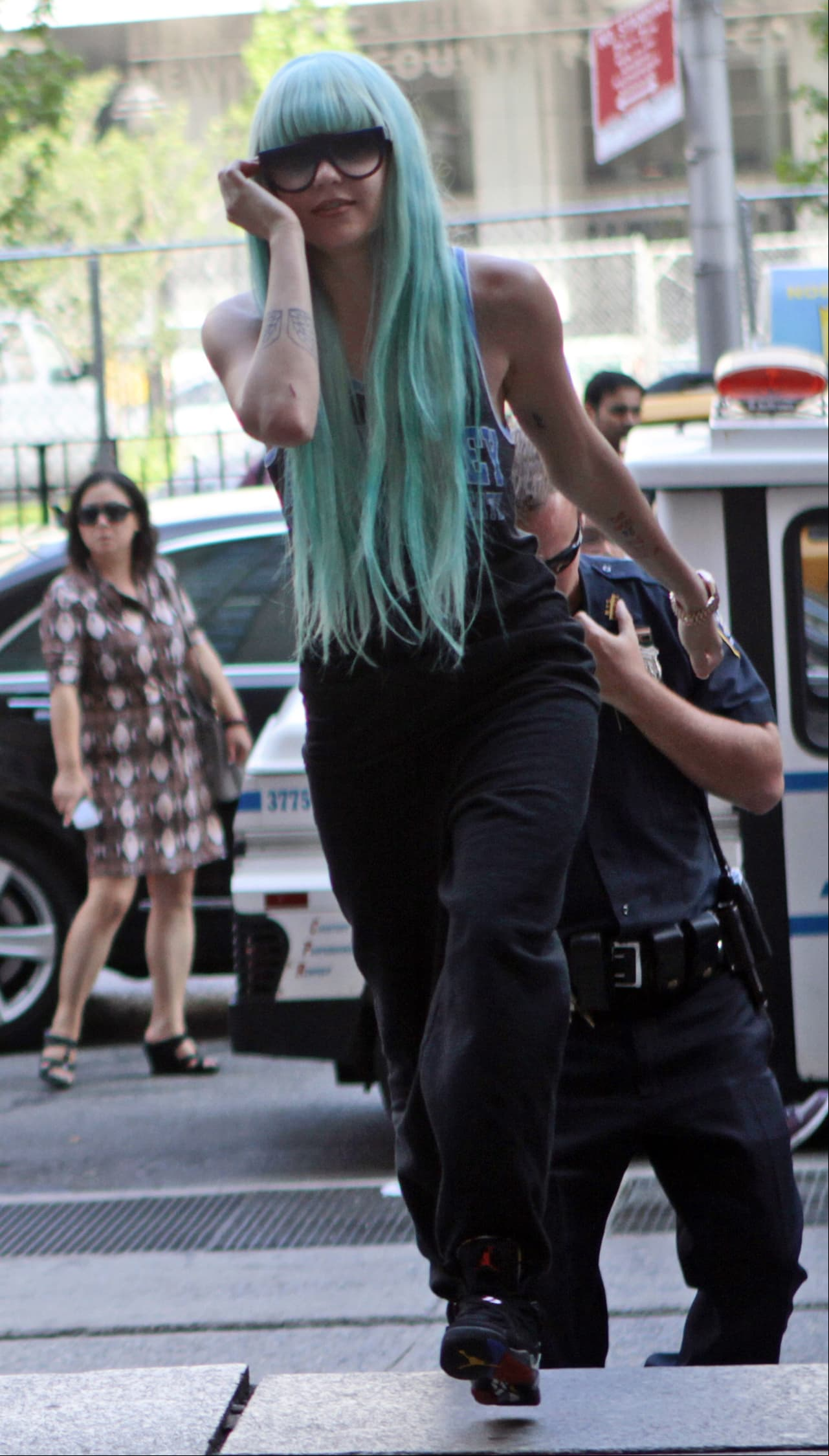 Amanda Bynes llegando a la corte en Nueva York en julio de 2013