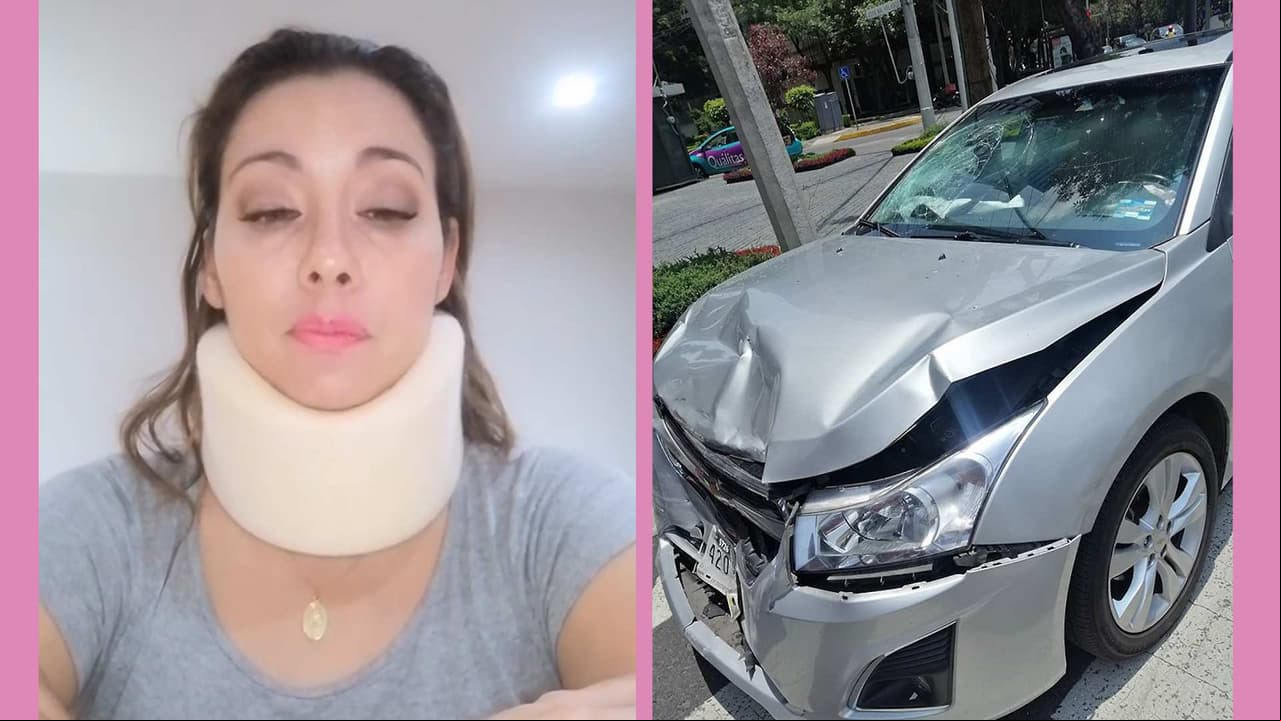 Sugey Ábrego se impacta con un automóvil y asegura que el cinturón de seguridad le salvó la vida