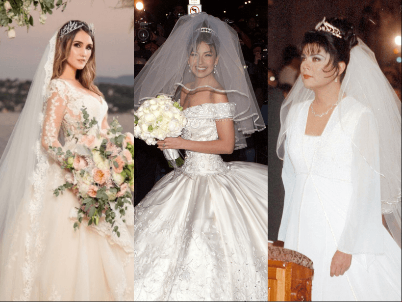 Varias famosas han vivido bodas de ensueño en innumerables telenovelas, pero algunas también llegaron al altar en la vida real. Mira los lujosos y románticos vestidos de novia que lucieron actrices como Victoria Ruffo, Thalía, Lucero, Mariana Echeverría y Dulce María.