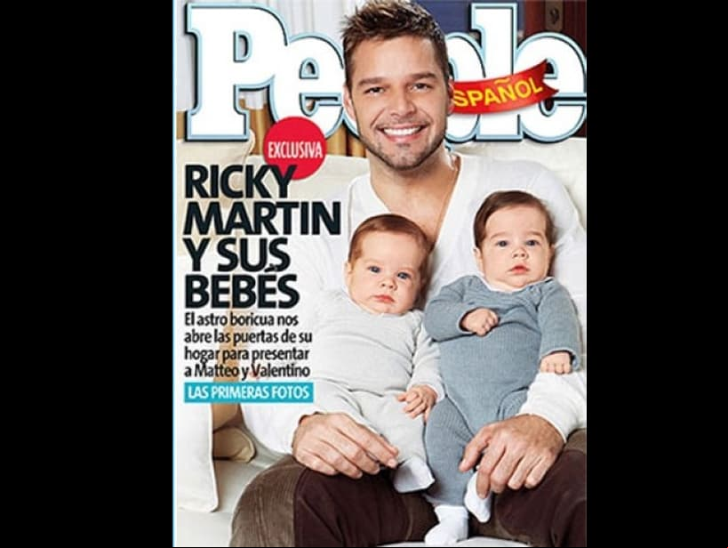 Los pequeños Valentino y Matteo fueron presentados a la prensa por primera vez en la edición de diciembre de ese año de la revista People en Español.