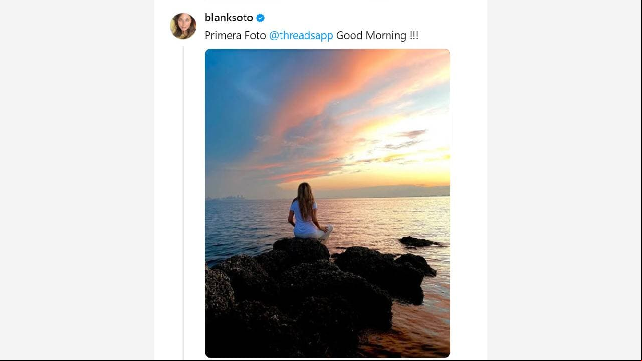 Blanca Soto publicó esta fotografía en Threads el 7 de julio de 2023