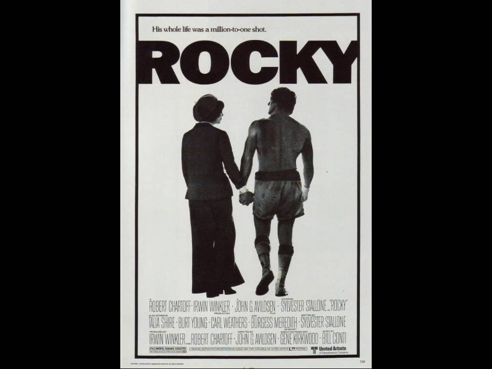 Rocky. La primera entrega de la exitosa saga de Rocky Balboa ganó el Oscar por mejor película en 1976.