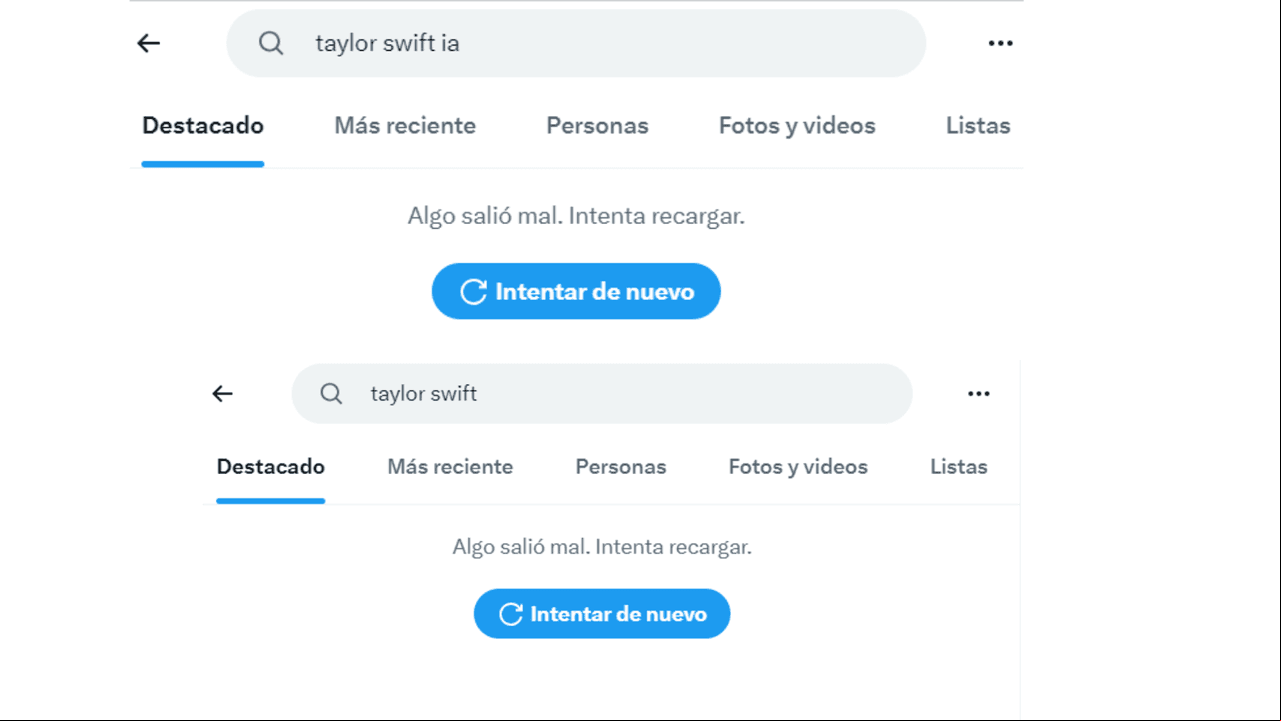 X (Twitter) bloquea las búsquedas de Taylor Swift, tras la difusión de imágenes explícitas creadas con IA.