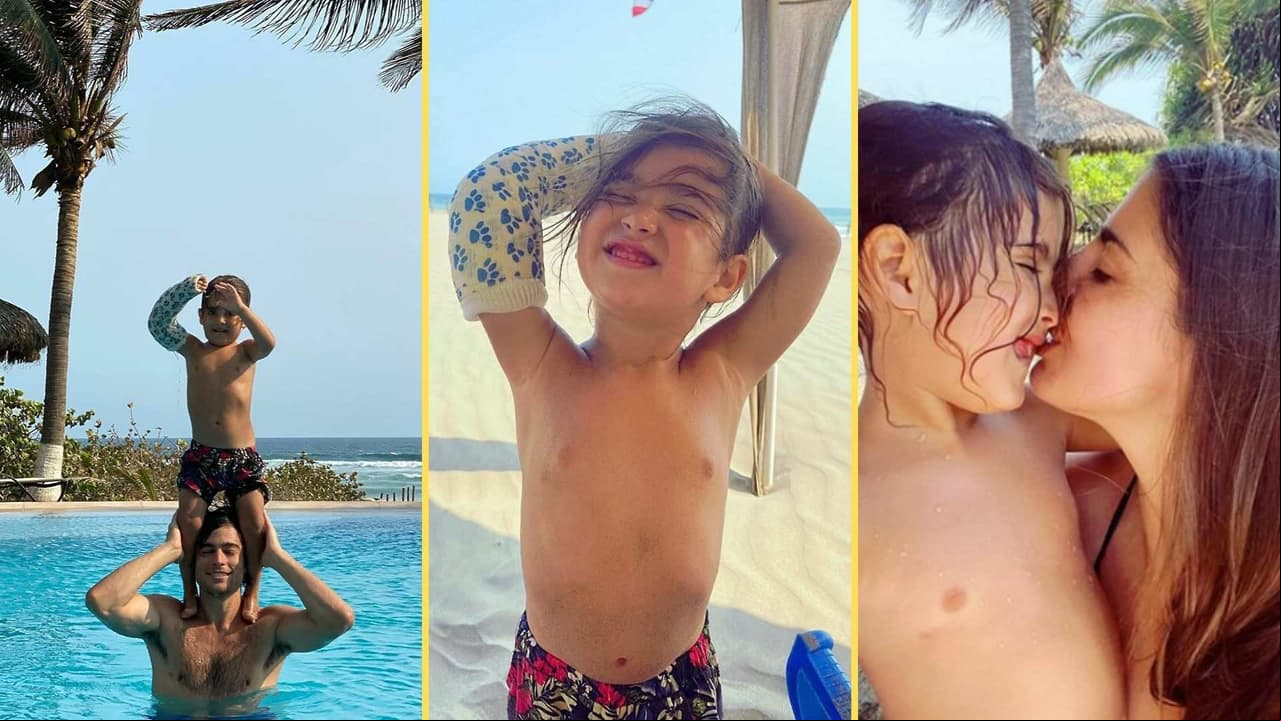 Michelle Renaud recibió una poderosa lección de su hijo, quien a pesar de estar enyesado aprendió a nadar