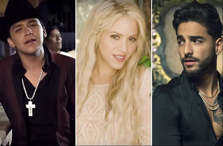 Christian Nodal, Shakira y Maluma