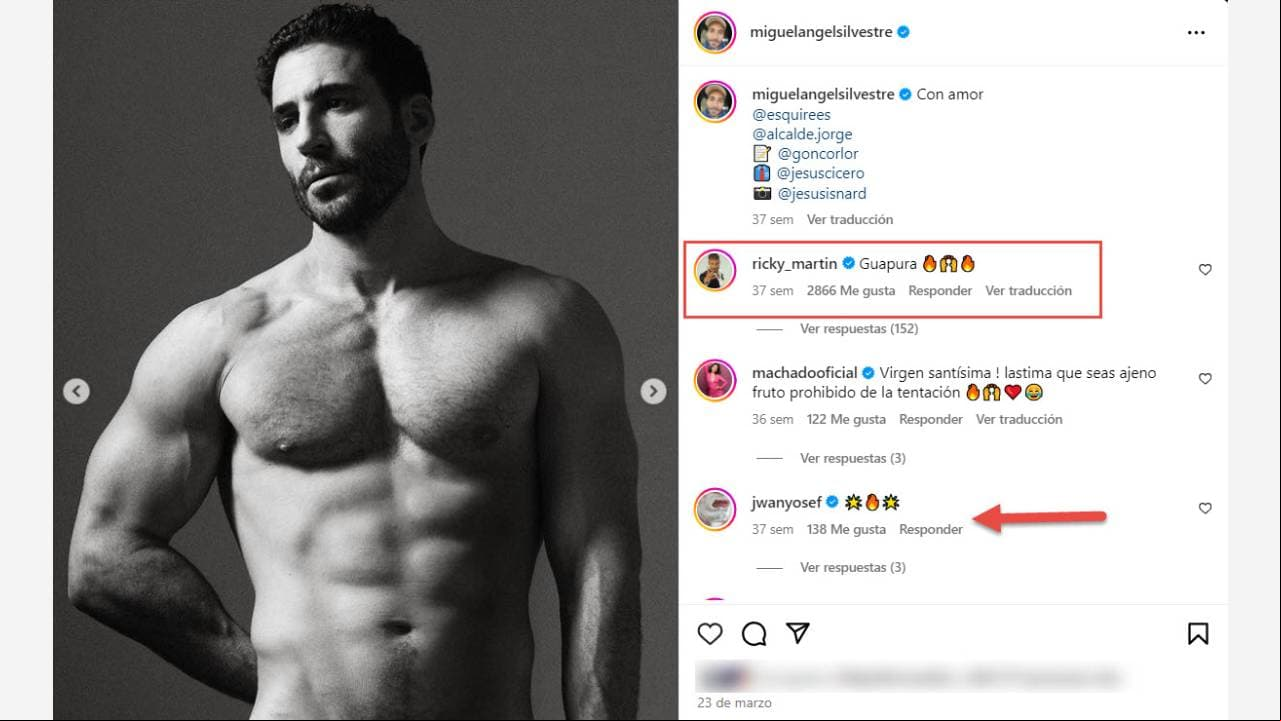 Ricky Martin manda piropo a Miguel Ángel Silvestre