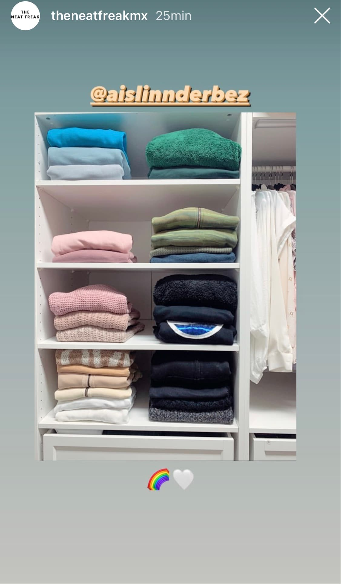 Precisamente, en sus redes sociales, The Neat Freak se denomina como un servicio de organización localizado en la Ciudad de México, que, además de optimizar armarios, también trabaja con oficinas y hasta de alacenas, entre otras.