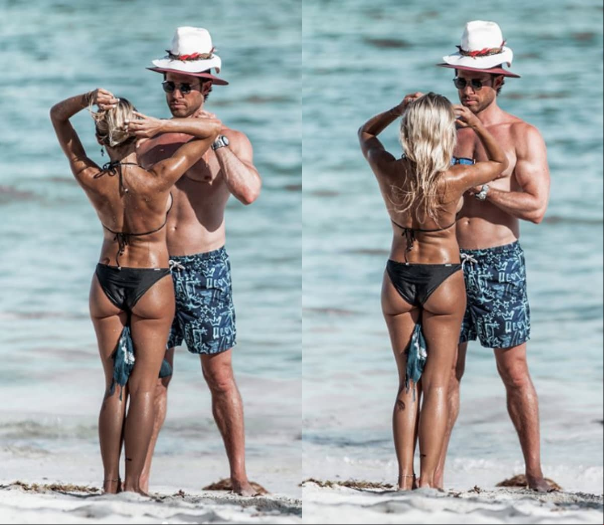 Sebastián Rulli y Angelique Boyer exhibieron sus cuerpo en la Riviera Maya.
