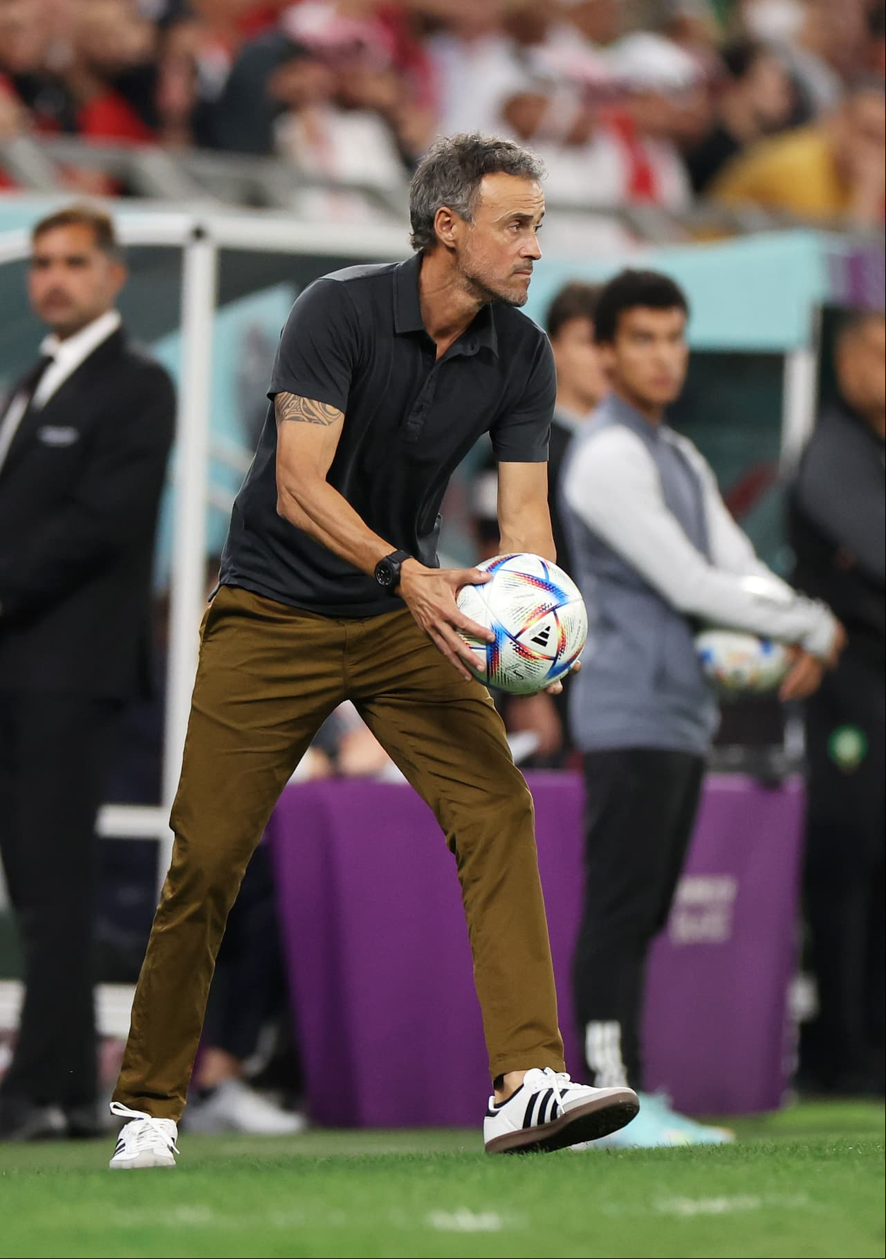 Luis Enrique, intenso como es costumbre.