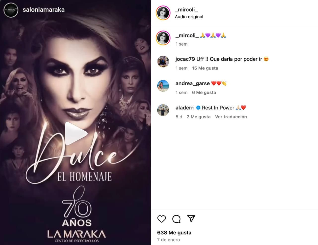 Homenaje a Dulce.