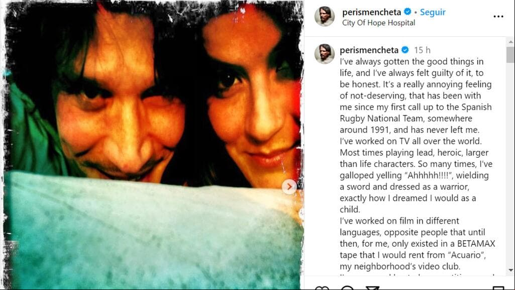 Sergio Peris-Mencheta dio a conocer con este extenso mensaje que tiene cáncer.
